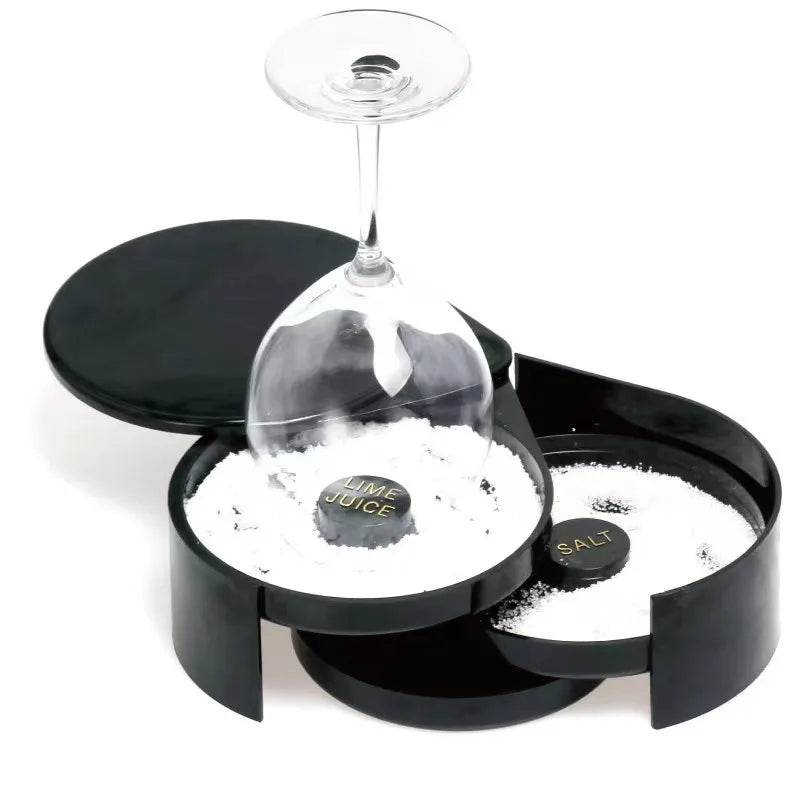 3 Tier Rotating Salt Rimmer Box Mixing Salt Sugar Rim Box Juice Wine Cocktail Seasoning Rimmers Bartender Bar Tools Barware - P12 Hub Europe