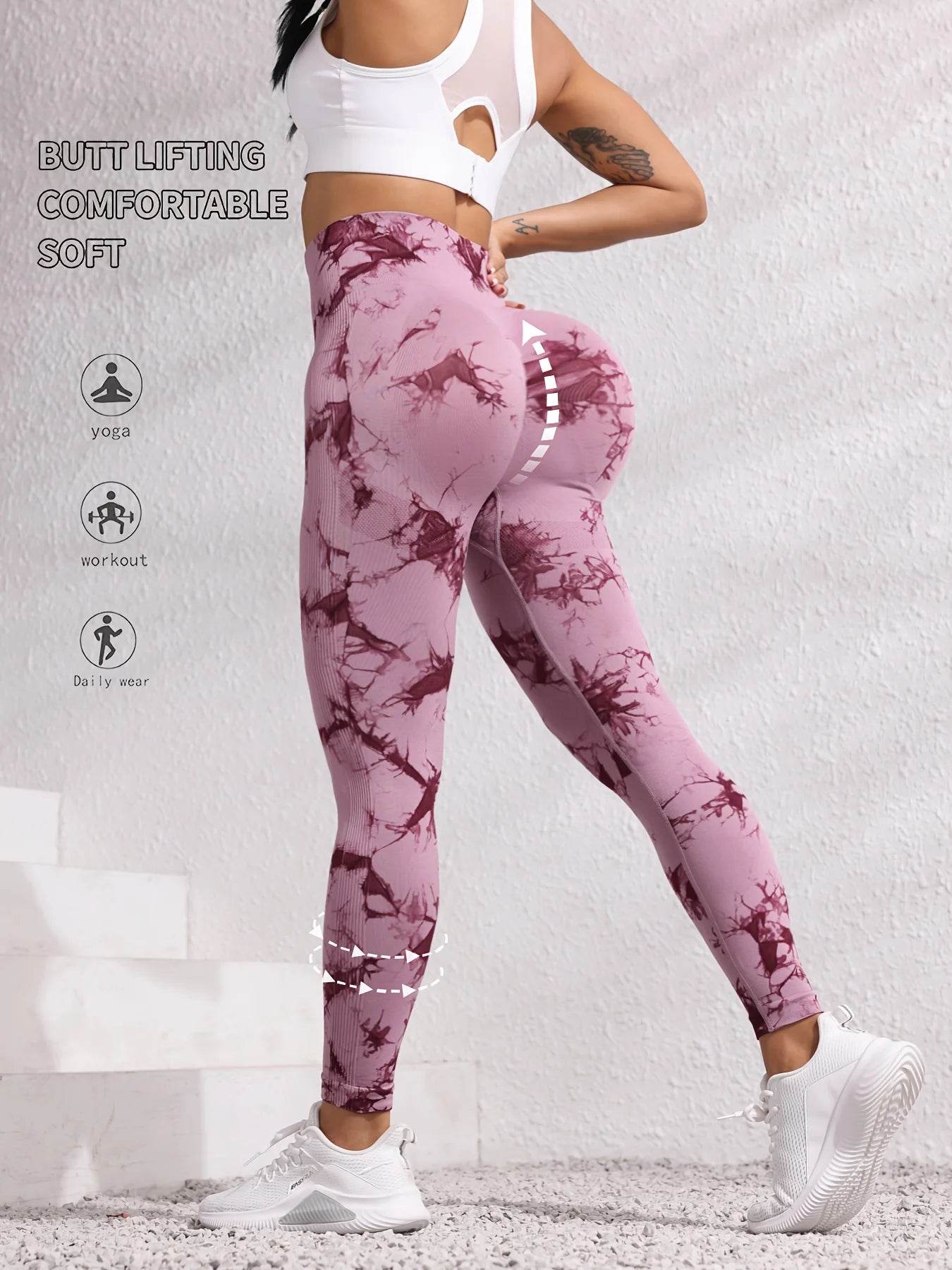 Women's Tie-Dye Butt-Lift Leggings - P12 Hub Europe