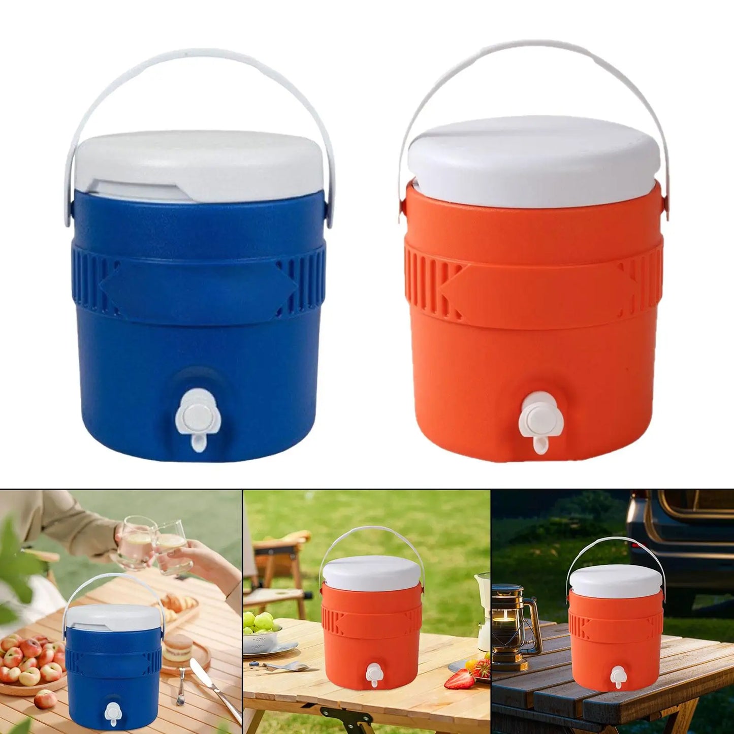 3.8L Insulated Camping Cooler Water Jug Barrel Portable Multifunction Ice Water