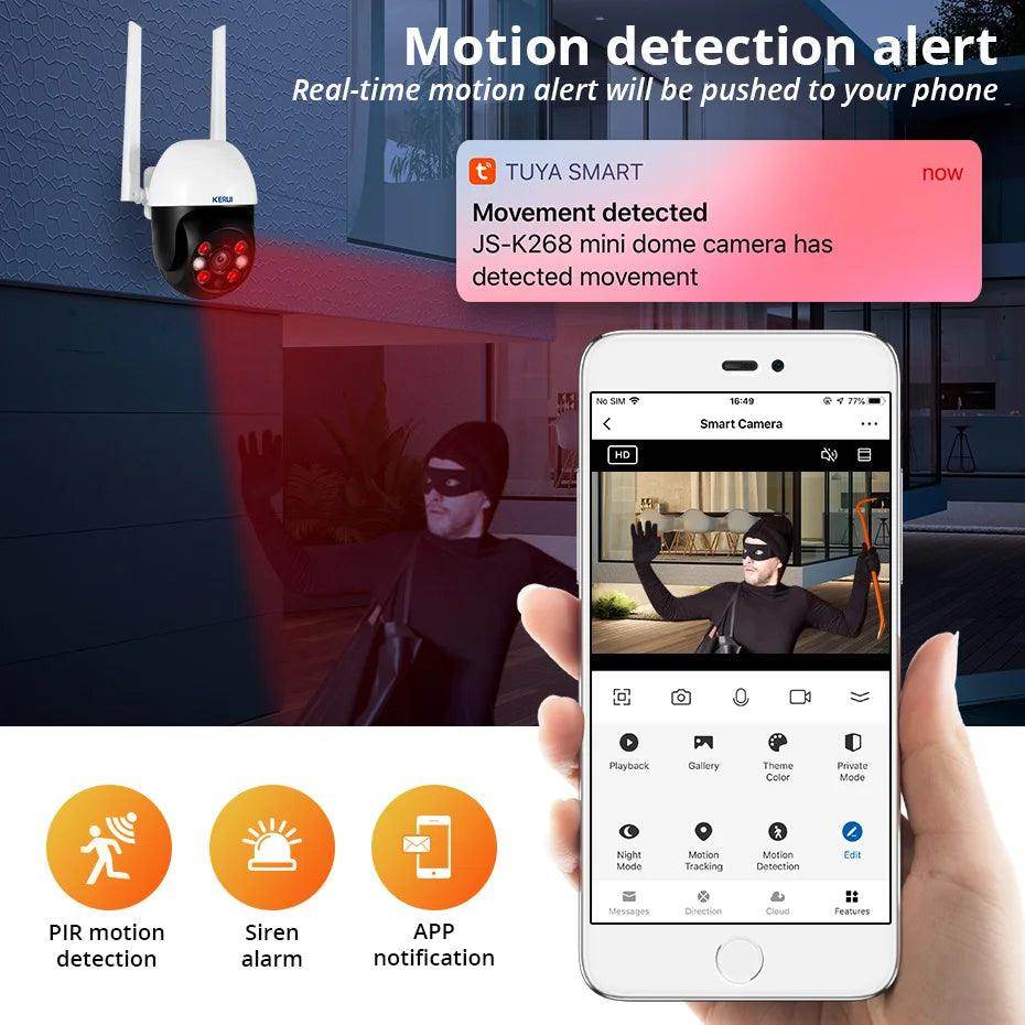 Outdoor Camera Tuya 4K/5K PTZ Dual Lens, AI Motion, Color Night - P12 Hub Europe