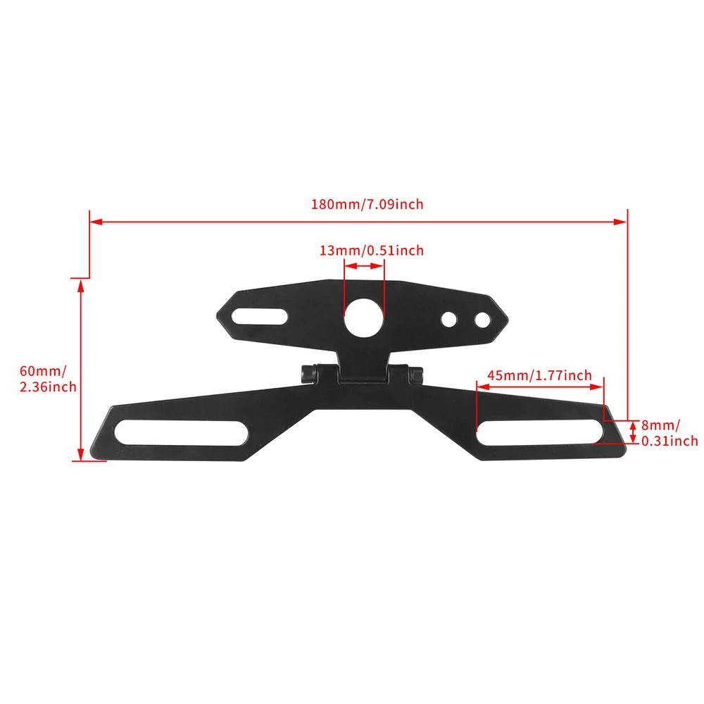 Motorcycle License Plate Bracket Taillight Mount Support Folding Number Plate Frame Holder Mount Universal Motorbike Accessories