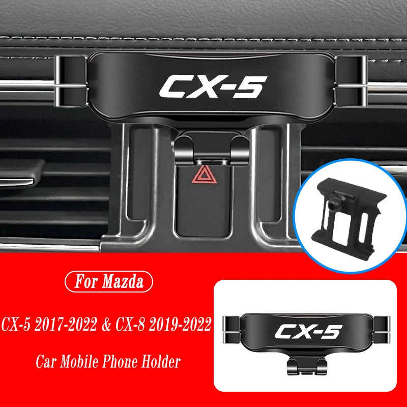 Car Mobile Phone Holder For Mazda CX-5 2015-2022 CX8 2019-2022 Air Vent Mounts Stand GPS Gravity Navigation Bracket Accessories