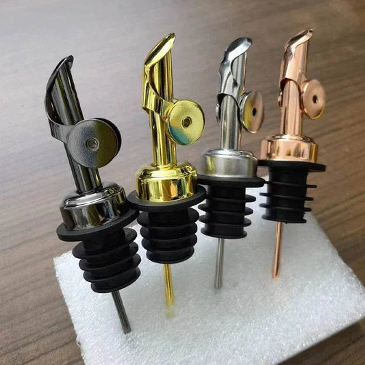 304 Stainless Steel Olive Oil Stopper Cap Dispenser Spout Sauce Vinegar Auto Open Pourer Nozzle Wine Liquor Bottle Plug - P12 Hub Europe
