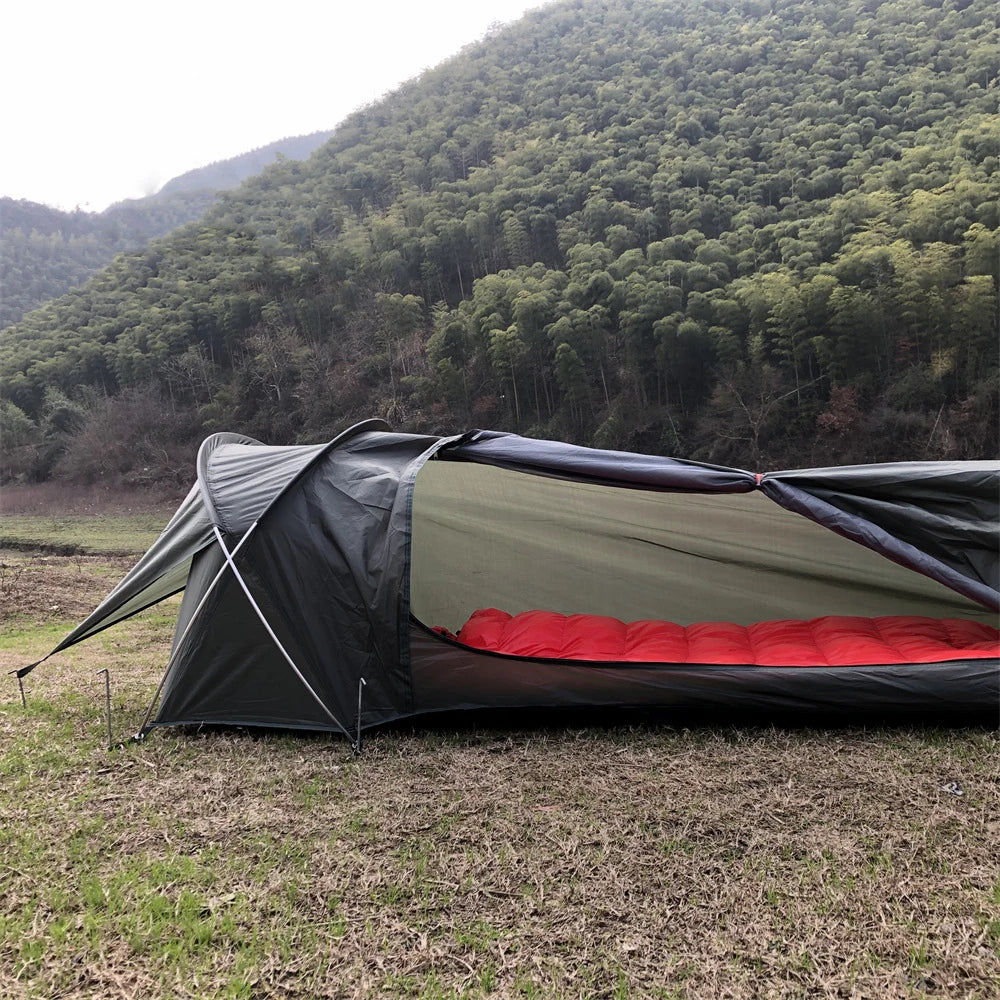 Ultralight Single Person Tent 210D Oxford Waterproof Camping Tunnel Tent for Outdoor Backpacking Hiking Fishing