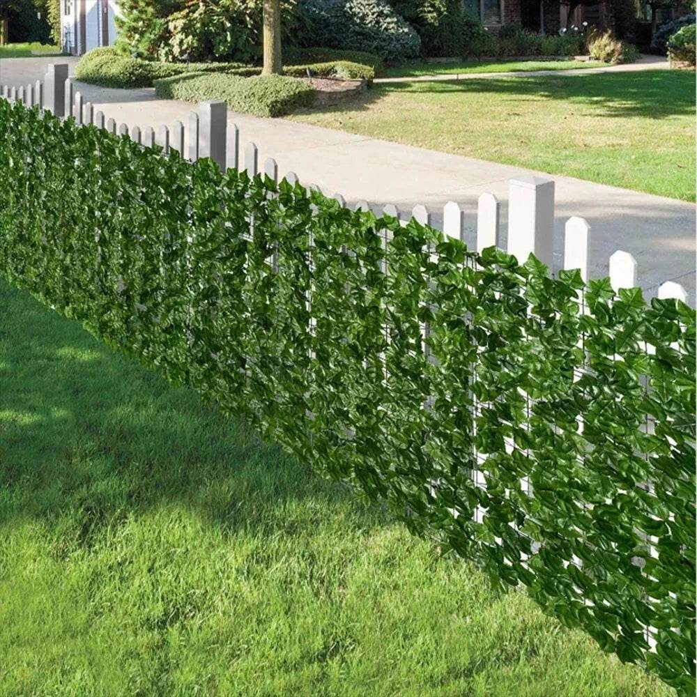 50X200cm Artificial Ivy Hedge Green Leaf Fence Panels Faux Privacy Fence Screen for Home Outdoor Garden Balcony Decoration 1X3m - P12 Hub Europe