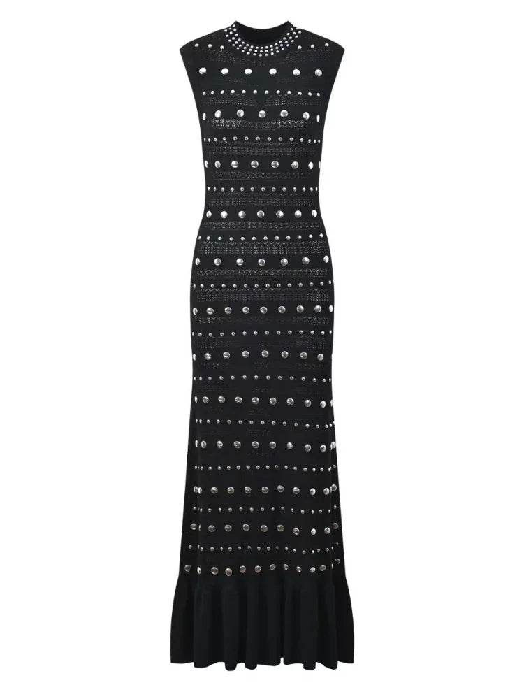 Sequined Ice Silk Knit Maxi Dress - P12 Hub Europe
