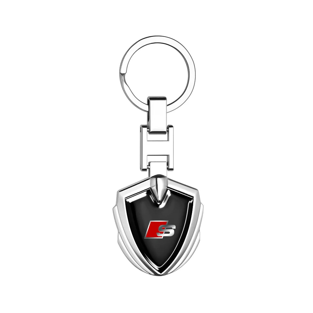 3D Metal/Leather Car Logo Key Chain Keyring Auto Interiors Accessories For Audi Sline A1 A2 A3 A4 A4L A5 A6 A7 A8 A8L TT Q1 Q2
