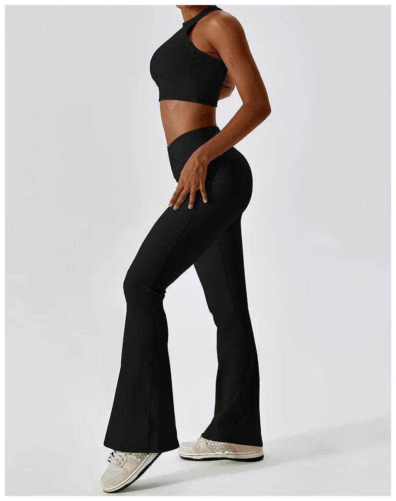 Women's High-Waist Flare Leggings - P12 Hub Europe