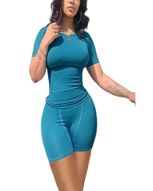 Ribbed Summer Lounge Shorts Set - P12 Hub Europe
