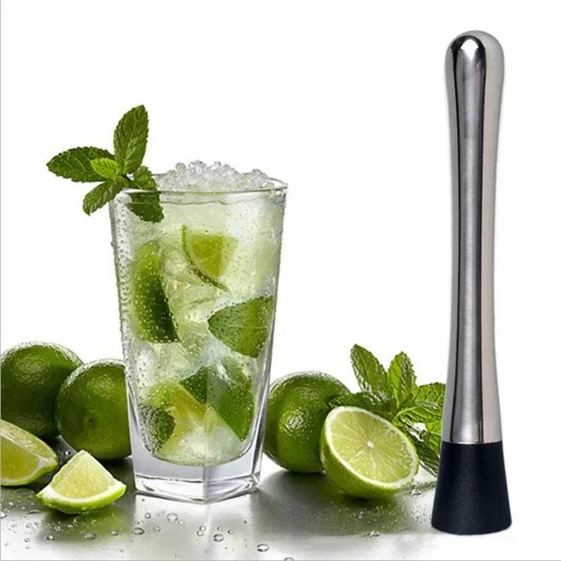 Durable Stainless Steel Wine Mixing Stick Muddler Cocktail Stirrer Shaker Ice Crusher Comfortable Grip Barware Tool - P12 Hub Europe