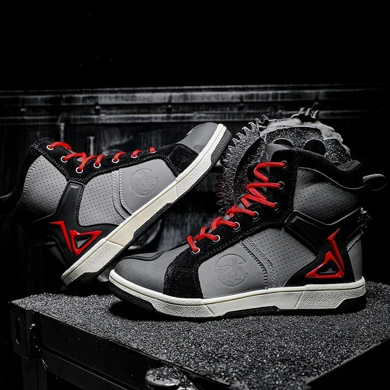 Motorcycle Shoes Men Motocross Boots Motobiker Racing Shoes Toe Cap Hardening Protective Cycling Shoes Summer Breathable Sneaker