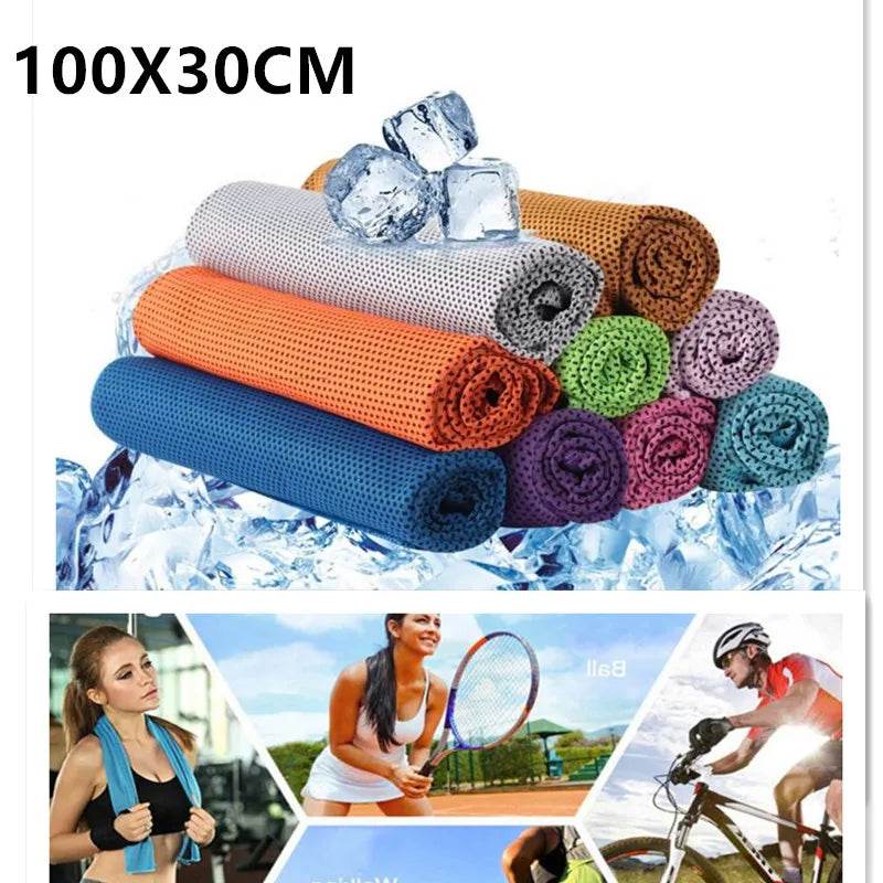 Cooling Towel Neck Wrap Lce Sports Beach Towels Cold Microfiber Cloth For Yoga Golf Gym Fitness Summer Outdoor Work100X30cm - P12 Hub Europe