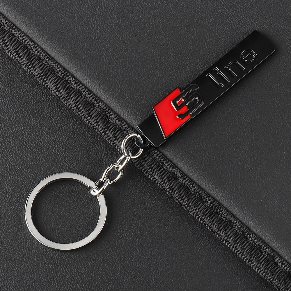 3D Metal/Leather Car Logo Key Chain Keyring Auto Interiors Accessories For Audi Sline A1 A2 A3 A4 A4L A5 A6 A7 A8 A8L TT Q1 Q2