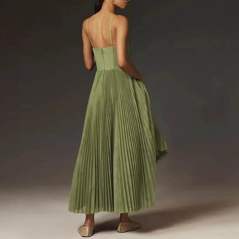 Summer Pleated Strapless Maxi Dress - P12 Hub Europe