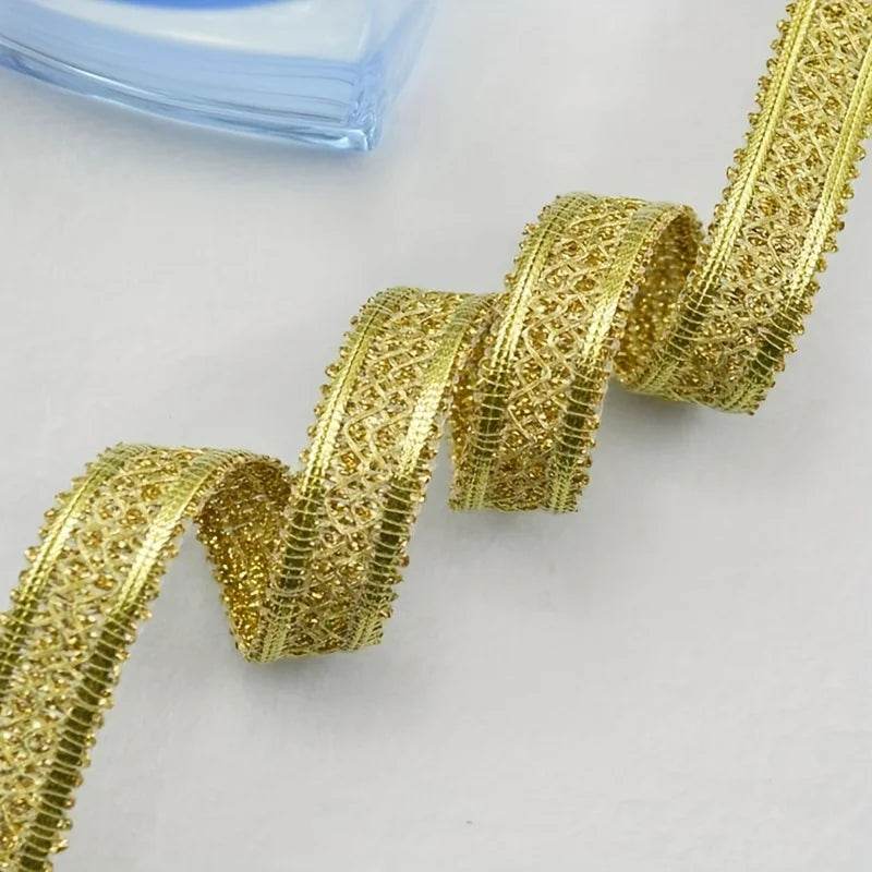 4m/13.12ft each pack Golden lace trims big wide sewing hat curtain dress accessory DIY handmake craft ribbons fabric decoration - P12 Hub Europe