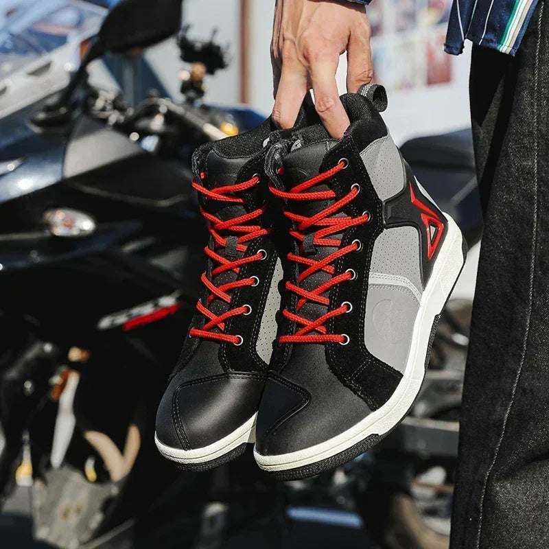 Motorcycle Shoes Men Motocross Boots Motobiker Racing Shoes Toe Cap Hardening Protective Cycling Shoes Summer Breathable Sneaker