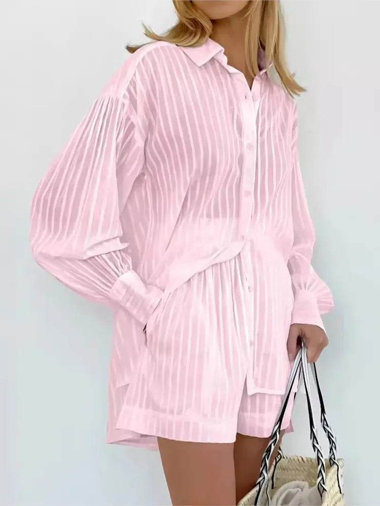 Stripe Cotton Shorts Set - P12 Hub Europe