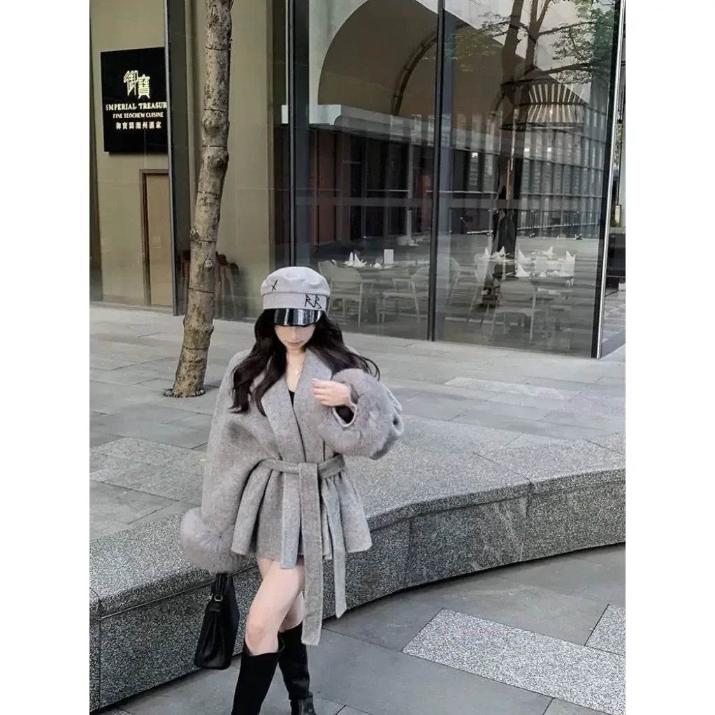 Loose Striped Wool Coat - P12 Hub Europe