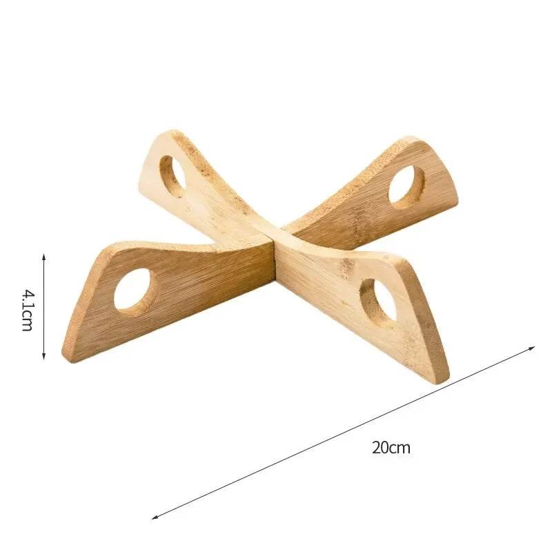 Cross Tray Holder Wooden Removable Table Mat Anti-Heat Steam Table Mat Household Kitchen Anti-Slip Wooden Mat Gadget - P12 Hub Europe