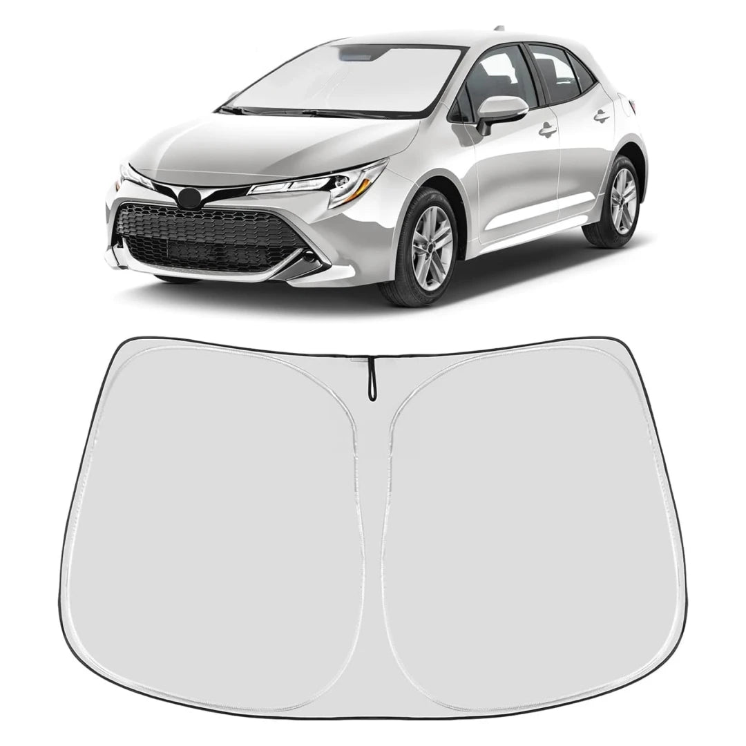 Upgraded Sunshade for 2019-2025 Toyota Corolla Windshield UV Protection Fabric Metal Frame Full-Size Foldable Front Sun Shade