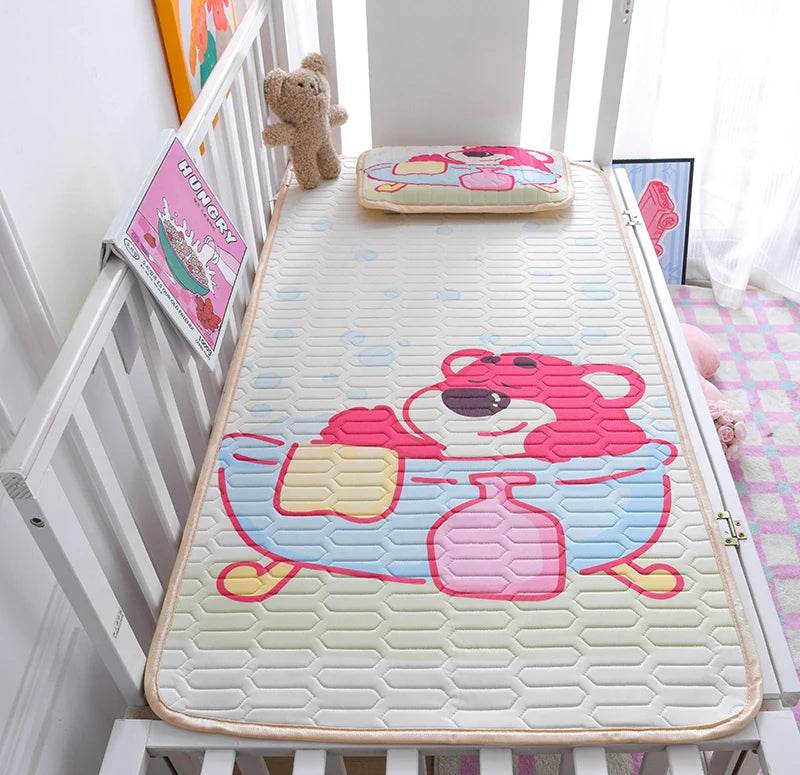 Baby Bed Mat Kit, Viscose Latex Fiber,Kids Sleeping Sheet,Cartoon Bed Cover,Boys Girls,Cooling Summer Home Bedding 60*120cm 2pcs - P12 Hub Europe