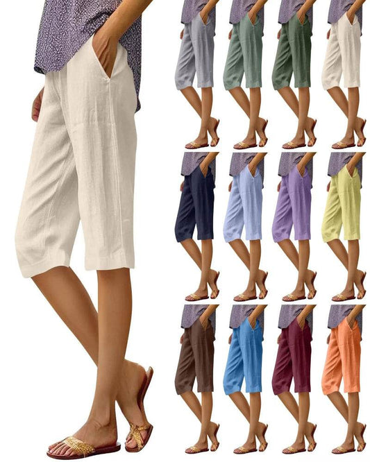High Waist Solid Workout Capris - P12 Hub Europe