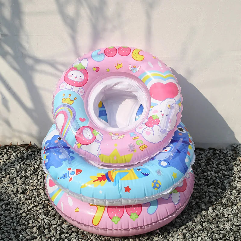 Inflatable Toys Kawaii Kuromi Swimming Ring Cartoon Cute Anti-rollover Kids' Floats Inflatable Baby Swimming Ring Kids Gift