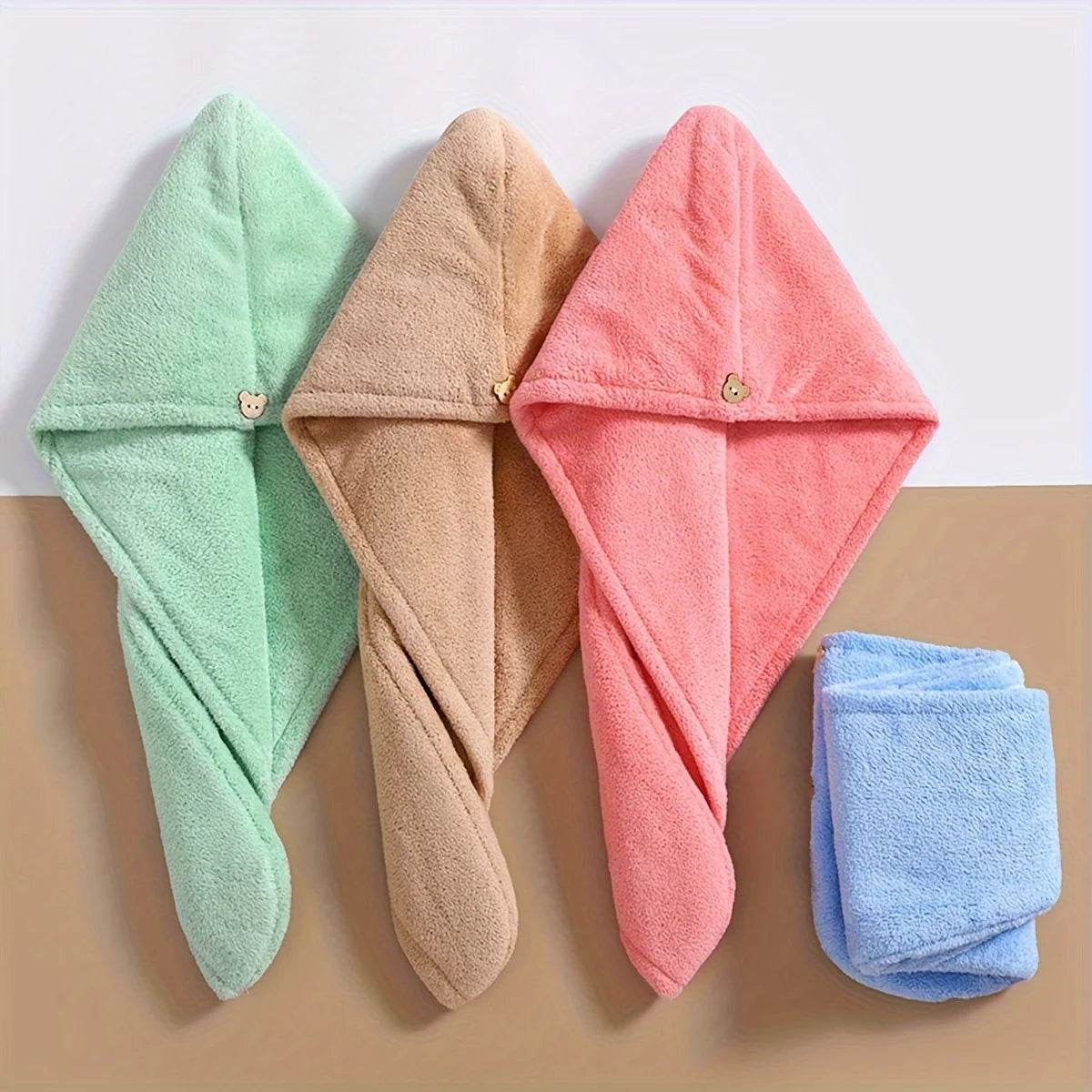 1pc Quick-Drying Hair Cap For Women Absorbent Coral Fleece Shower Cap With Thickened Towel For Hair Drying And Wrapping - P12 Hub Europe