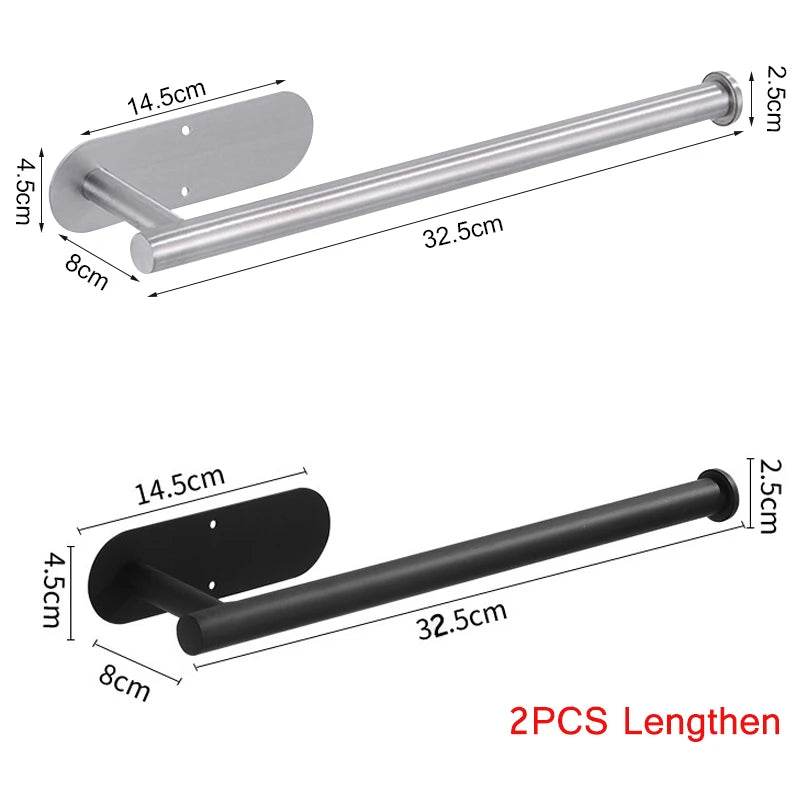 Stainless Steel Paper Towel Holder for Bathroom Kitchen No Punch Wall Mount Tissue Towel Roll Self Adhesive Toilet Storage Rack - P12 Hub Europe