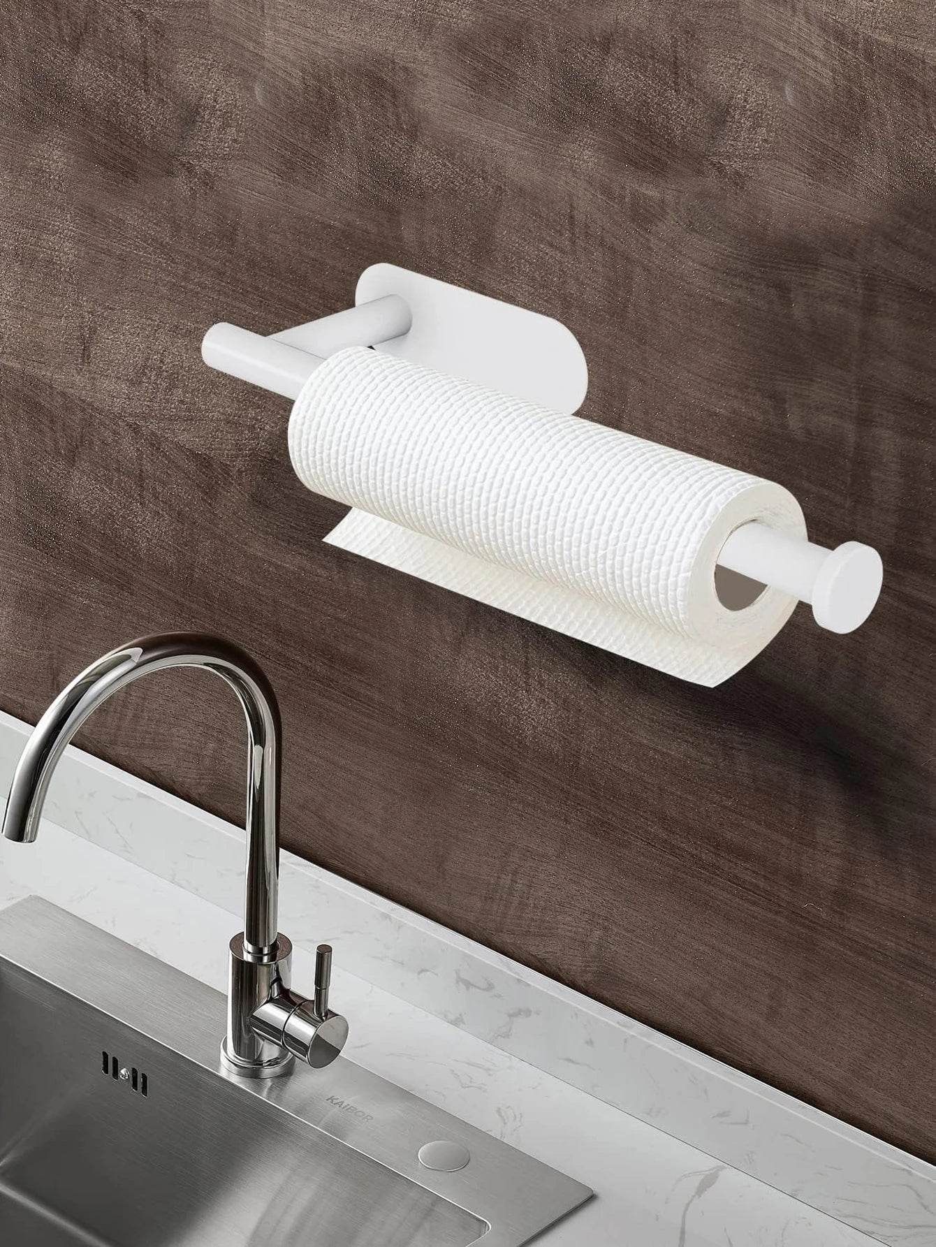 Acrylic Toilet Paper Holder Tissue Rack Wall Mounted Bathroom Kitchen Roll Holder Paper Tissue Rack Hook Modern Black Hanger - P12 Hub Europe