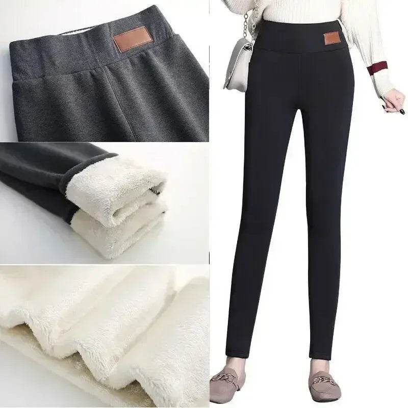 Women's Fleece-Lined Cashmere Leggings - P12 Hub Europe