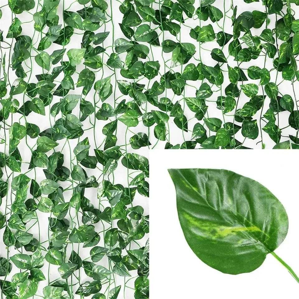 4.4/11M Artificial Plant Green Ivy Leaf Garland Fake Plant Creeper Hanging Vine Outdoor DIY Garden Wall Wedding Party Home Decor - P12 Hub Europe