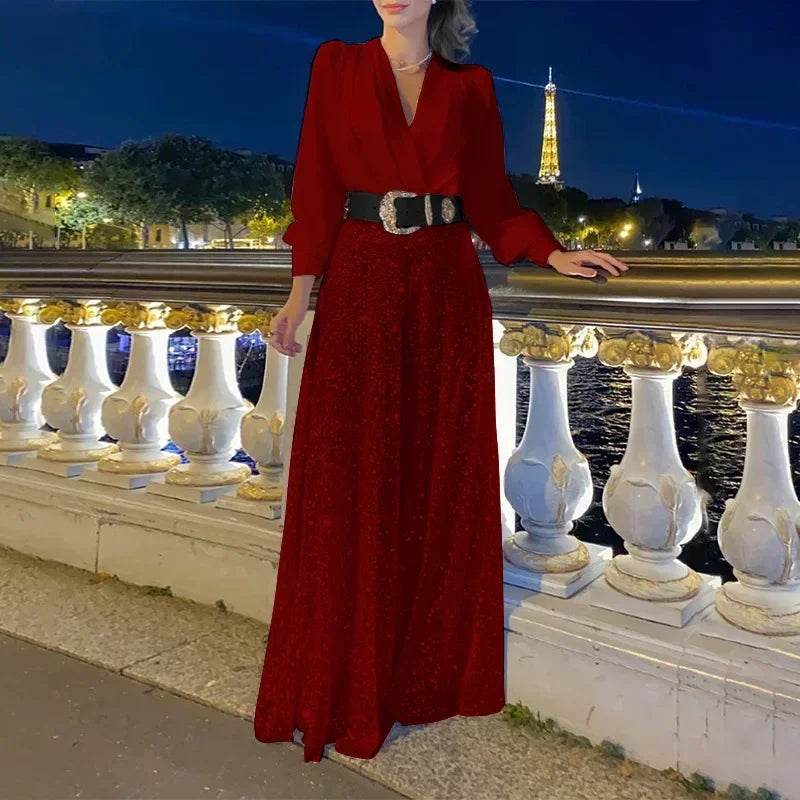 Sequin Splice Maxi Dress - P12 Hub Europe