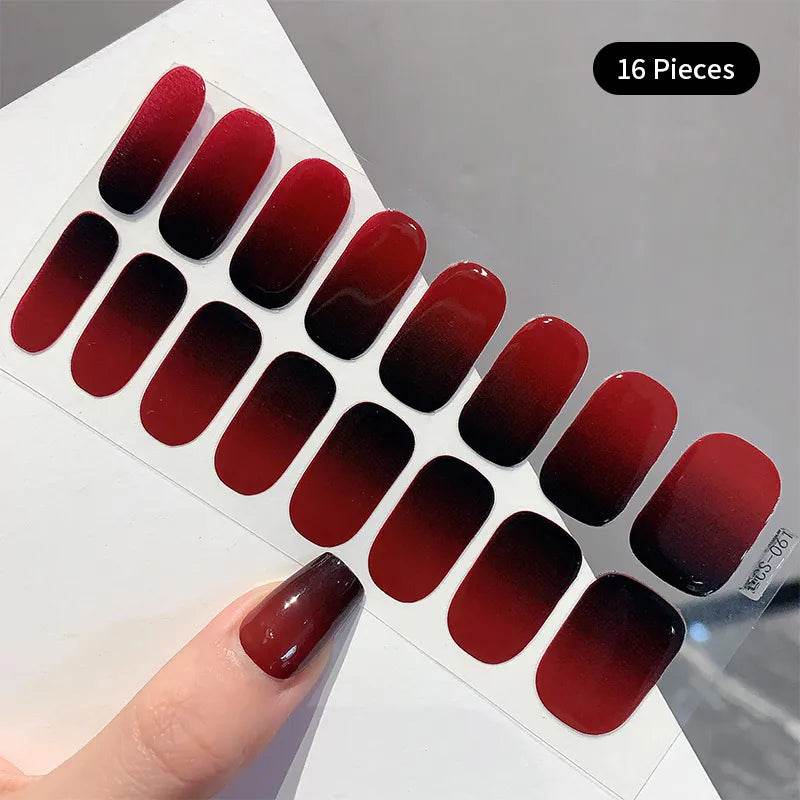 Full Cover Gradient Nail Stickers Multi Color -