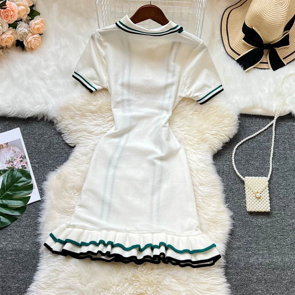 Knitted Mini Dress - Hot Ruffled Streetwear - P12 Hub Europe