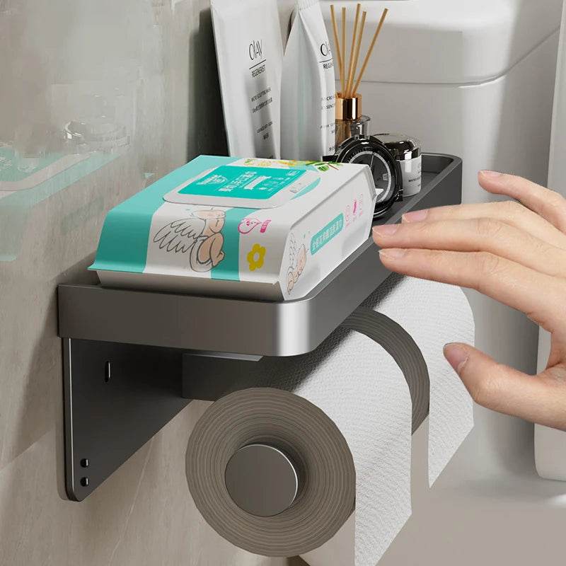 Toilet Paper Holder Wall-Mounted Aluminum Alloy Toilet Paper Holder Tissue Rack Bathroom Tissue Holder Bathroom Accessories - P12 Hub Europe