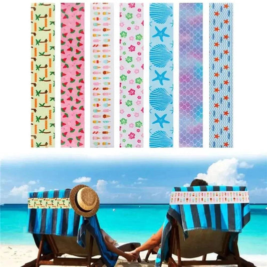 Towel Bands for Beach Chairs Colorful Windproof Beach Towel Straps Elastic Bed quilt Sheet Storage Belt Durable Cruise Clips - P12 Hub Europe