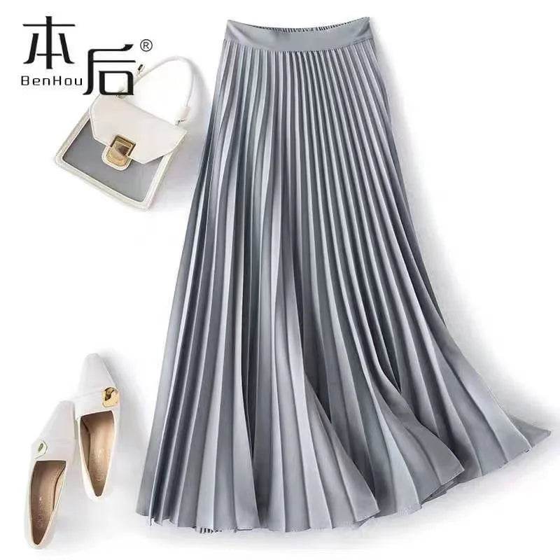 Women's Vintage Satin Midi Skirt - P12 Hub Europe