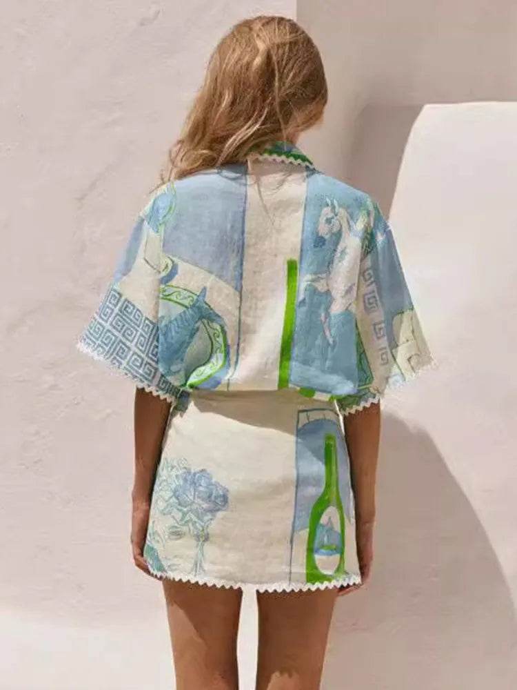Fashion Printed Ruffle Skirt Set - P12 Hub Europe