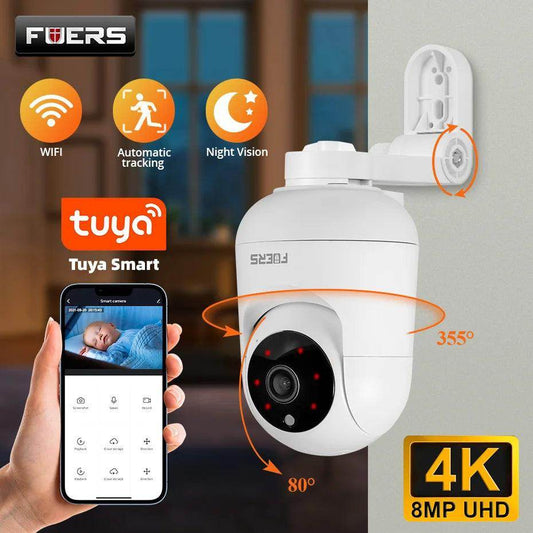 Indoor Camera FUERS 4K/8MP WiFi AI Track, Adjustable, Mini - P12 Hub Europe