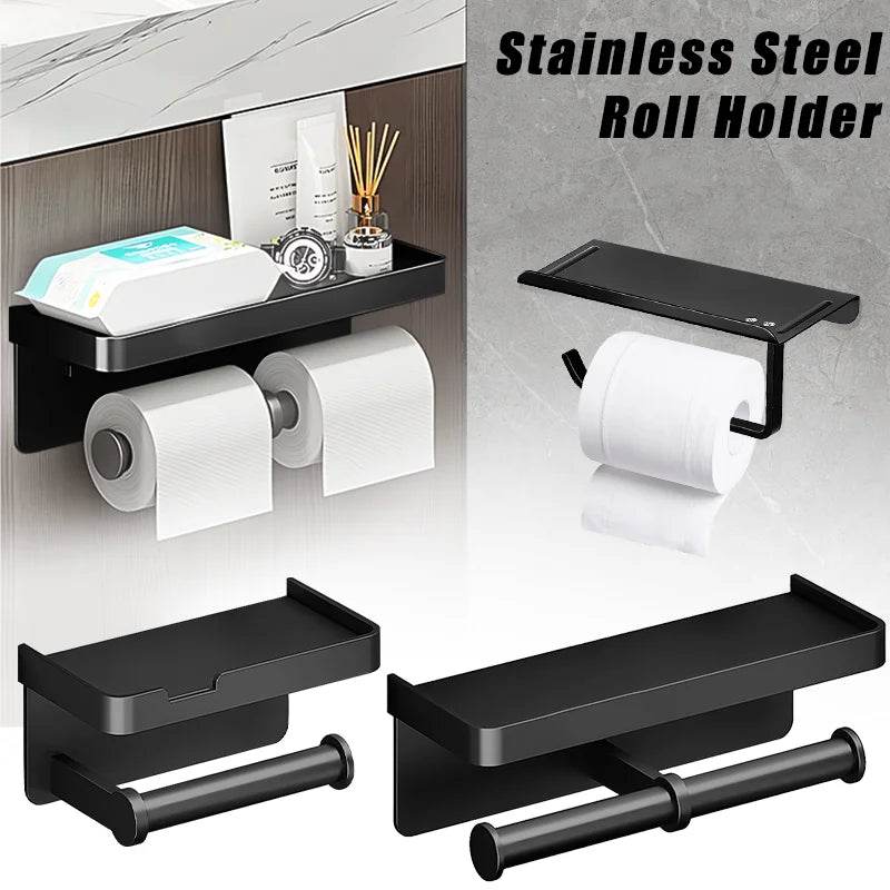 Toilet Paper Holder Wall-Mounted Aluminum alloy Toilet paper holder tissue rack Bathroom tissue holder Bathroom Accessories - P12 Hub Europe