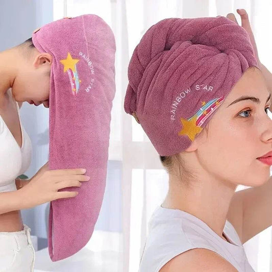 1pc Quickly Dry Hair Hat Super Absorbent Soft Bathroom Women Head Towels Girls Cute Hair Towel Hair Dry Wrap Bonnets - P12 Hub Europe