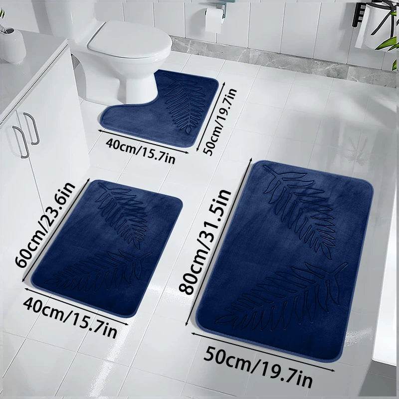 3PCS Set Bath Mats Nonslip Soft Quick Dry Bathroom Soft Rugs Water Absorption Dry Fast Bath Mat Machine Washable For Home Floor - P12 Hub Europe