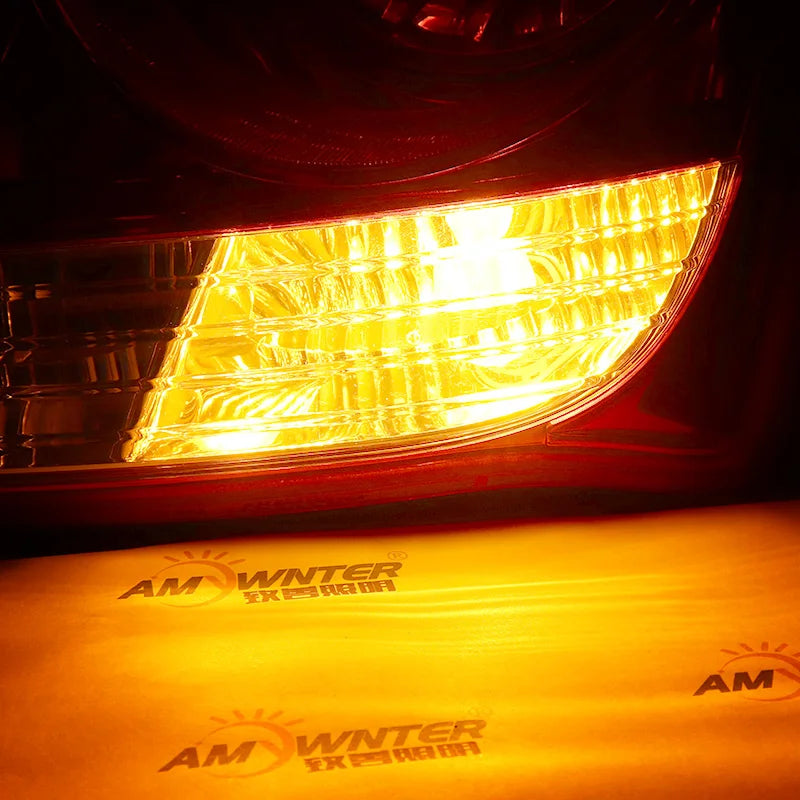 AMYWNTER T20 Drl 7440 Canbus 21W Car LED Light Dual Color Switchback Turn Signal Lamp Bulb Daytime Running