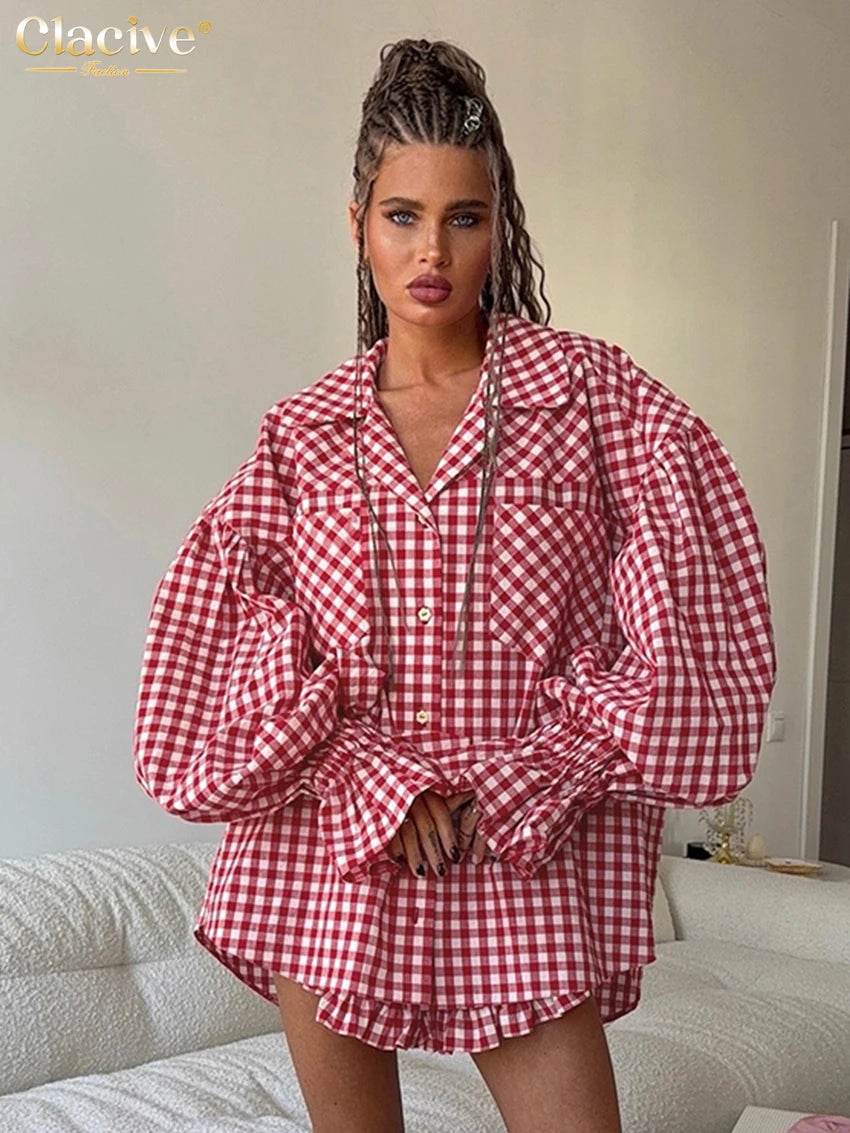 Clacive Stripe Ruffle Shorts Set - P12 Hub Europe