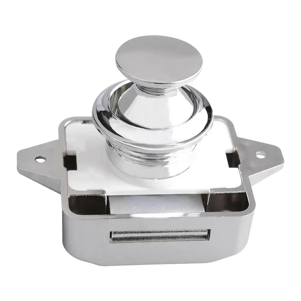 Keyless RV Push Cabinet Lock Push Button Latches Cabinet Door Catches Locks Drawer Keyless Zinc Alloy Button For RVs Camper Van