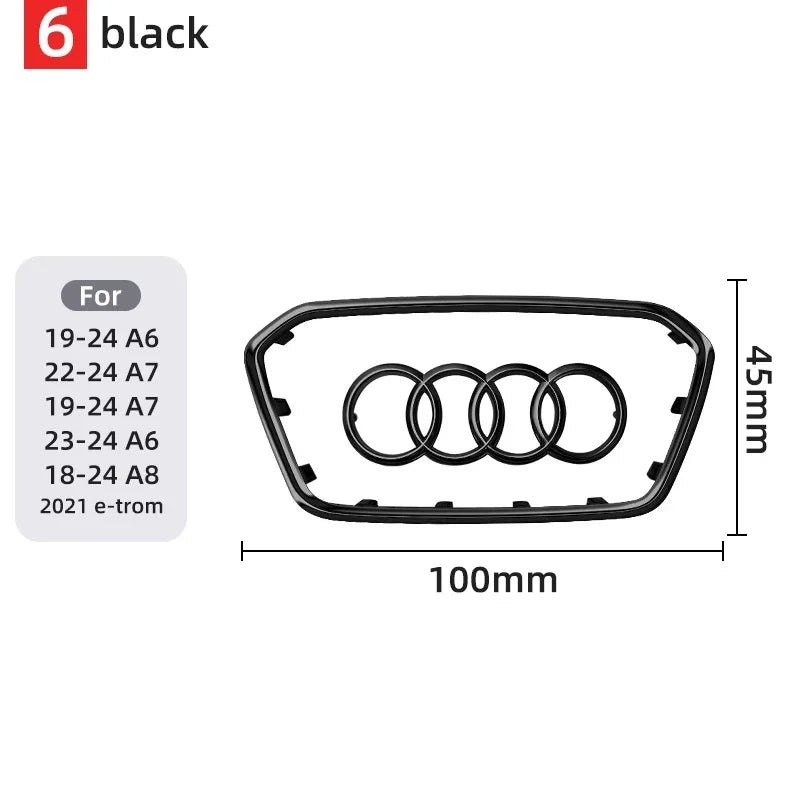 For Audi A3 A4 B8 8P B9 8V A5 A6 C7 A7 Q3 Q5 Q7 Automobile Steering Wheel Logo Bright Frame Strip Electroplated Car Logo Sticker