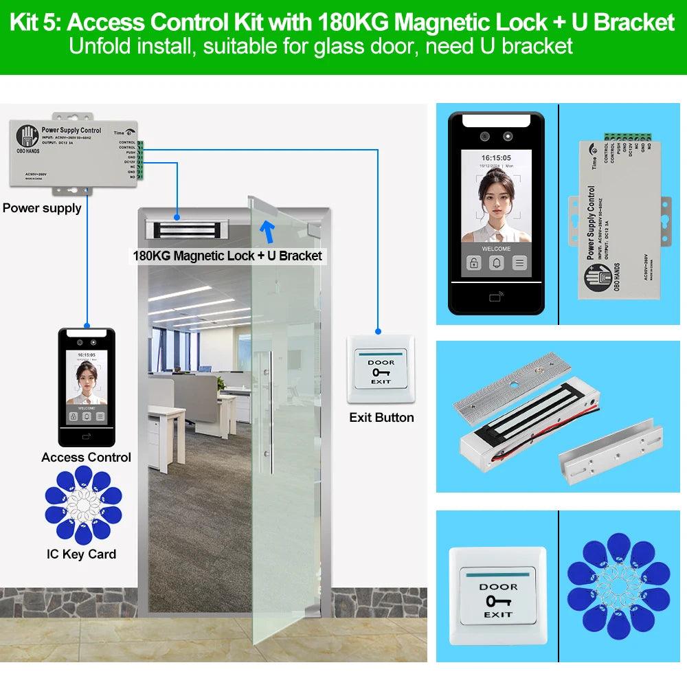 Face Recognition Access Control 5" Touch, IP65, RFID, Password, Attendance - P12 Hub Europe