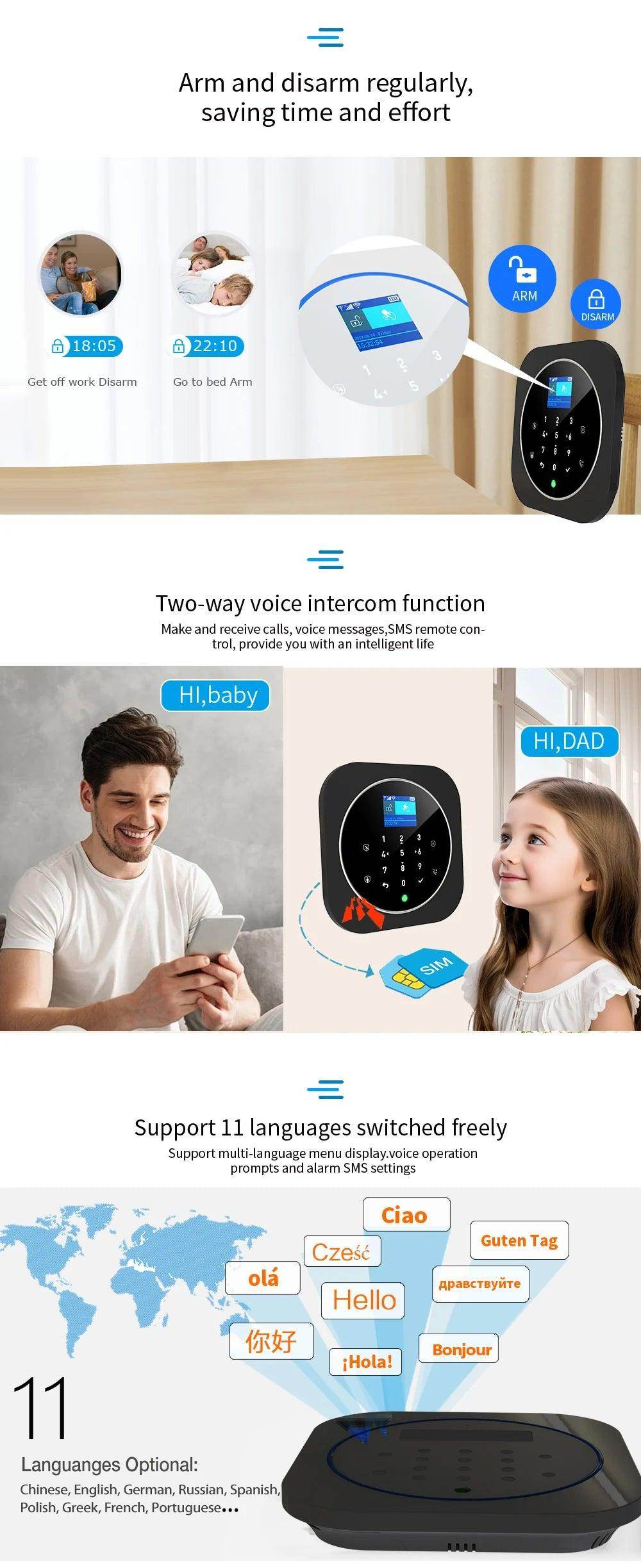 Alarm Smart W9B WiFi GPRS Home - P12 Hub Europe