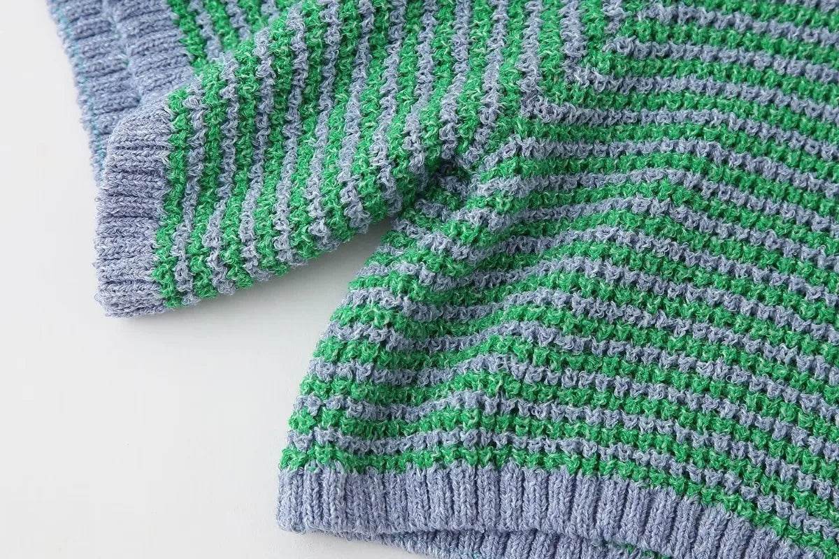 Summer Retro Knitted Shorts Set - P12 Hub Europe